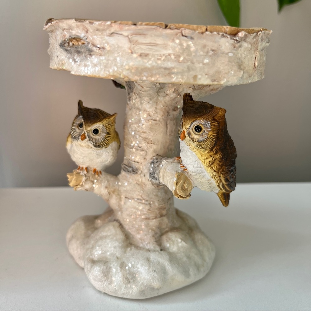 Owls on a Tree  Decorative Candlestick